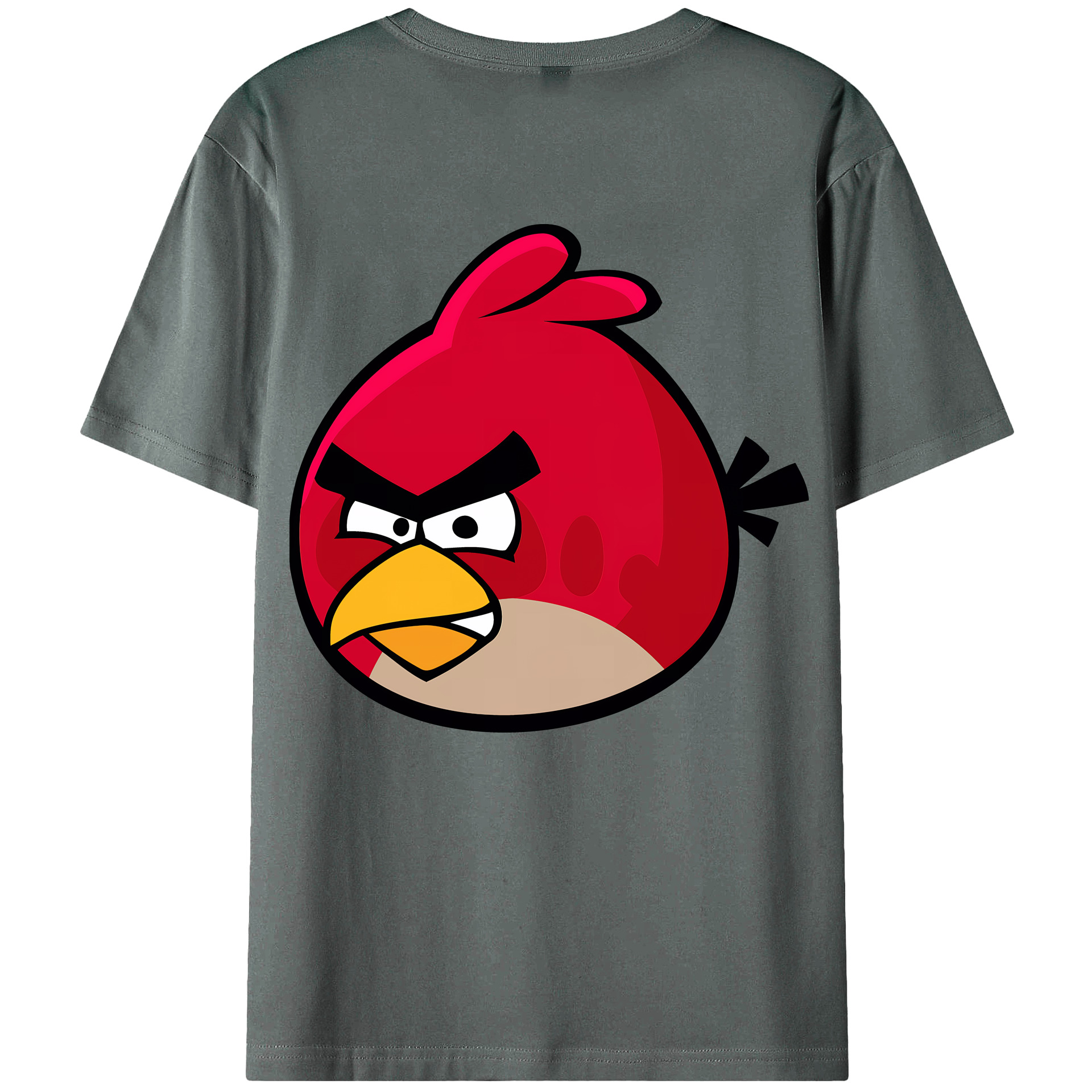 （画像用） Angry Birds アングリーバード 綿100％ メンズ半袖Tシャツ（バックプリント） 通気性